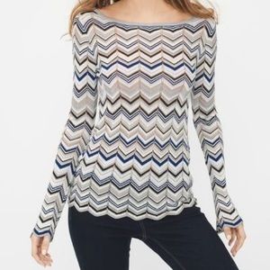 WHBM chevron knit lightweight top